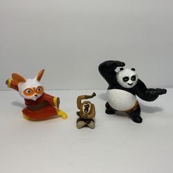 Kung Fu Panda Po Master Shifu Monkey Figures Lot of 3 Character Toys Dreamworks