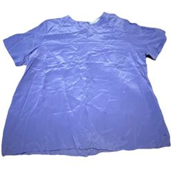 Vintage Anna and Frank Minimalist 100% Silk Short Sleeve Blouse Purple Luxury