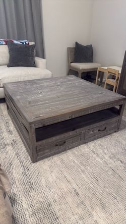 Gray/Brown Coffee Table, Large, Square