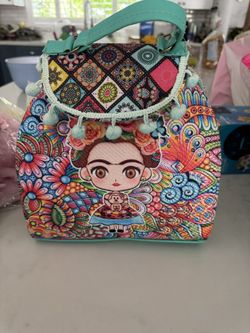 Frida Kahlo Mexican/Bolsa Mexicana bordada ( Artesanal)