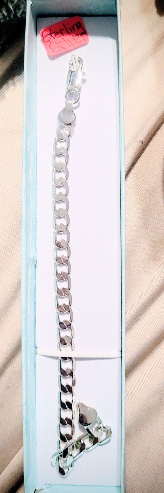 BN STERLING SILVER MENS BRACELET