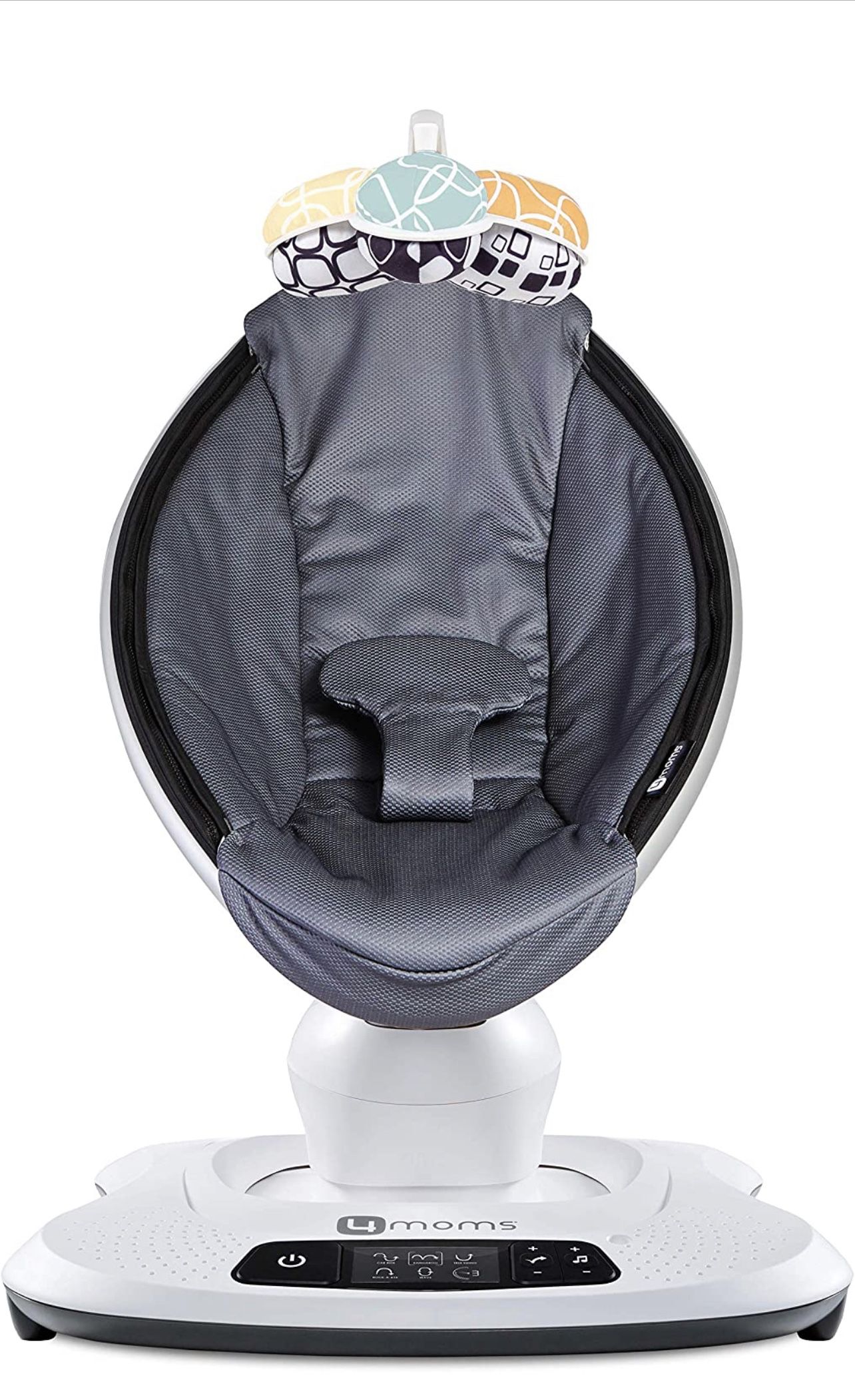  4moms mamaRoo 4 Baby Swing, Bluetooth Baby Rocker with 5 Unique Motions, Cool Mesh Fabric, Dark Grey 