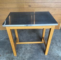 Work table with stainless steel top 35x24”