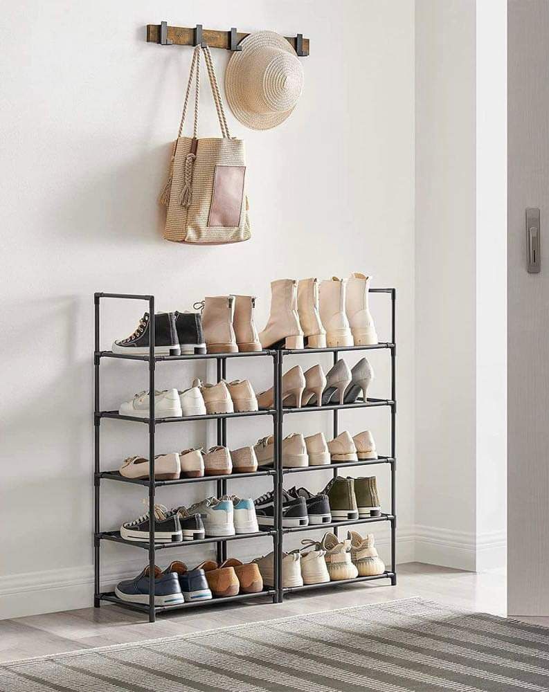 Shoe Rack, 10 Tier Shoe Shelf, Shoe Storage Organizer,11 x 17.7 x 68.1 Inches,Black