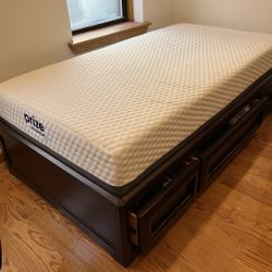 Twin Year Old Very Heavy Captain Bed With Drawers ( Mattress Sold Separately)