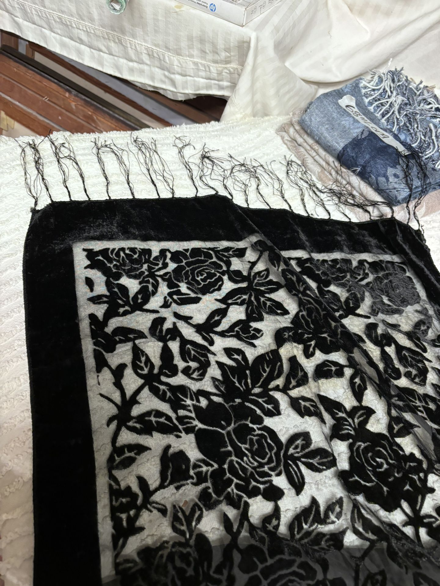 Black Satin Color Elegant Scarf
