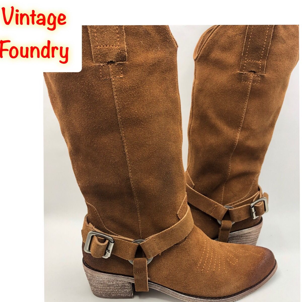Vintage Foundry Co. Knee Hi Western Suede Boots