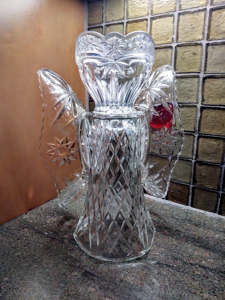 Glass Angel Candle Holder