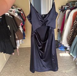 Size Small Navy Satin Cutout Mini Dress
