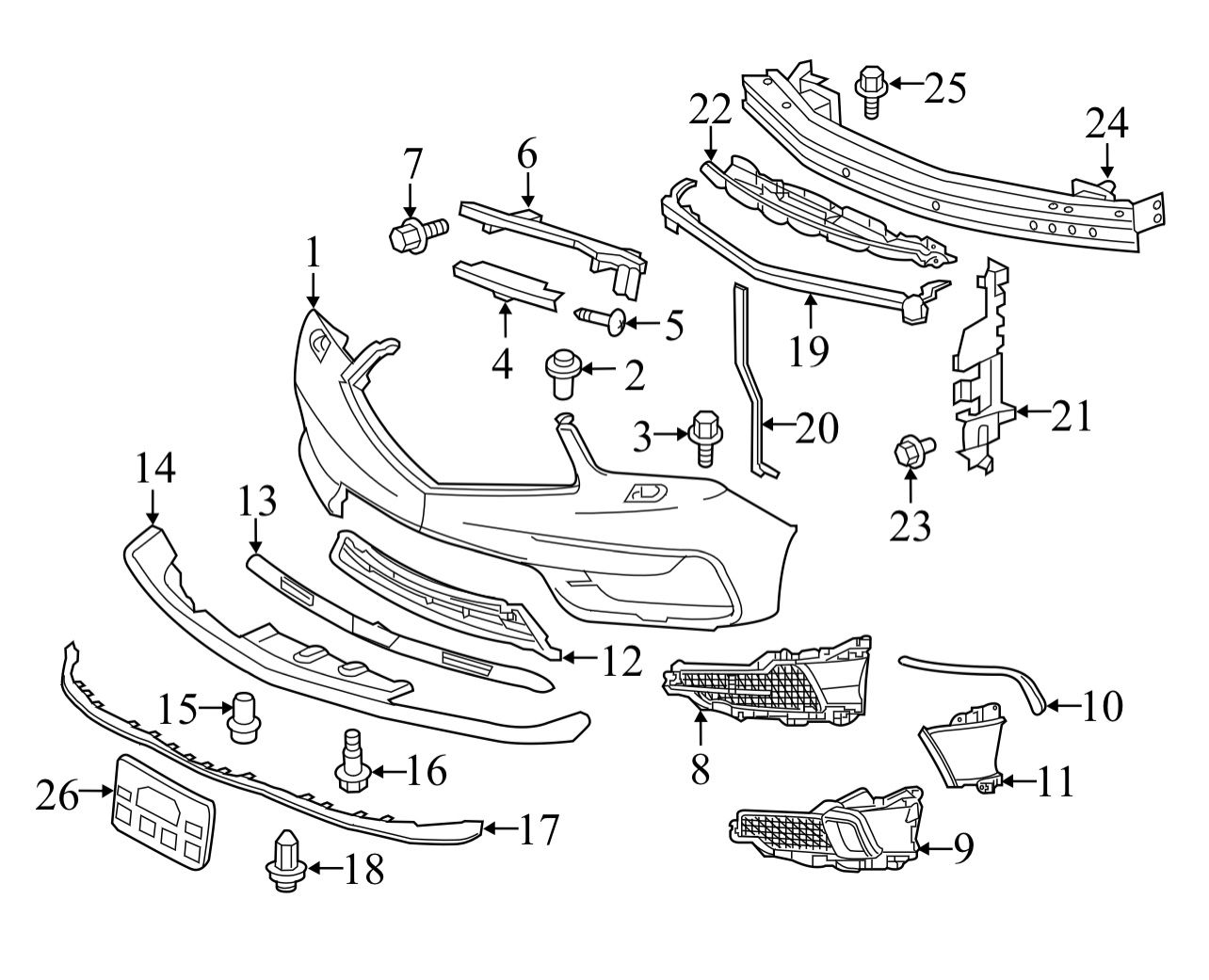 Front Lower Bumper Grille Number 12