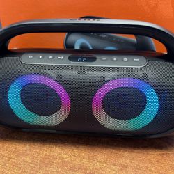 Onn Portable FM Boombox Bluetooth with Multicolour LED Lighting
