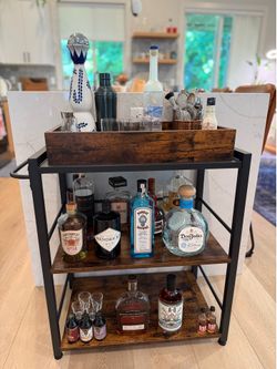 Fully Stocked Bar Cart
