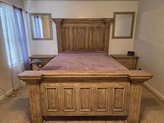 Queen BedFrame, Dresser with Mirror