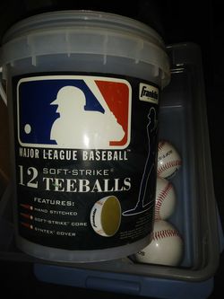 9 soft base balls and 2 gloves 12" & 13"