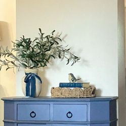 Coastal Farmhouse Blue Gray Accent Cabinet / Entry Console / Storage Cabinet