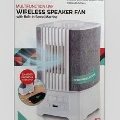 New! Nizoni Mutilfunction USB Wireless Speaker Fan, with Built-in Sound Machine