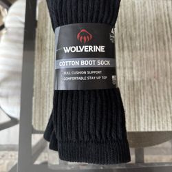 Socks size L/G 9-13 Wolverine Cotton Boot Socks