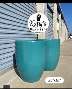 Large blue clay pots 23”x18” $75 each