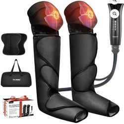 FIT KING Leg and Foot Massager for Circulation with Knee Heat, Handheld Controller with Multiple Massage, for Relaxation Muscles FSA/HSA Eligible
