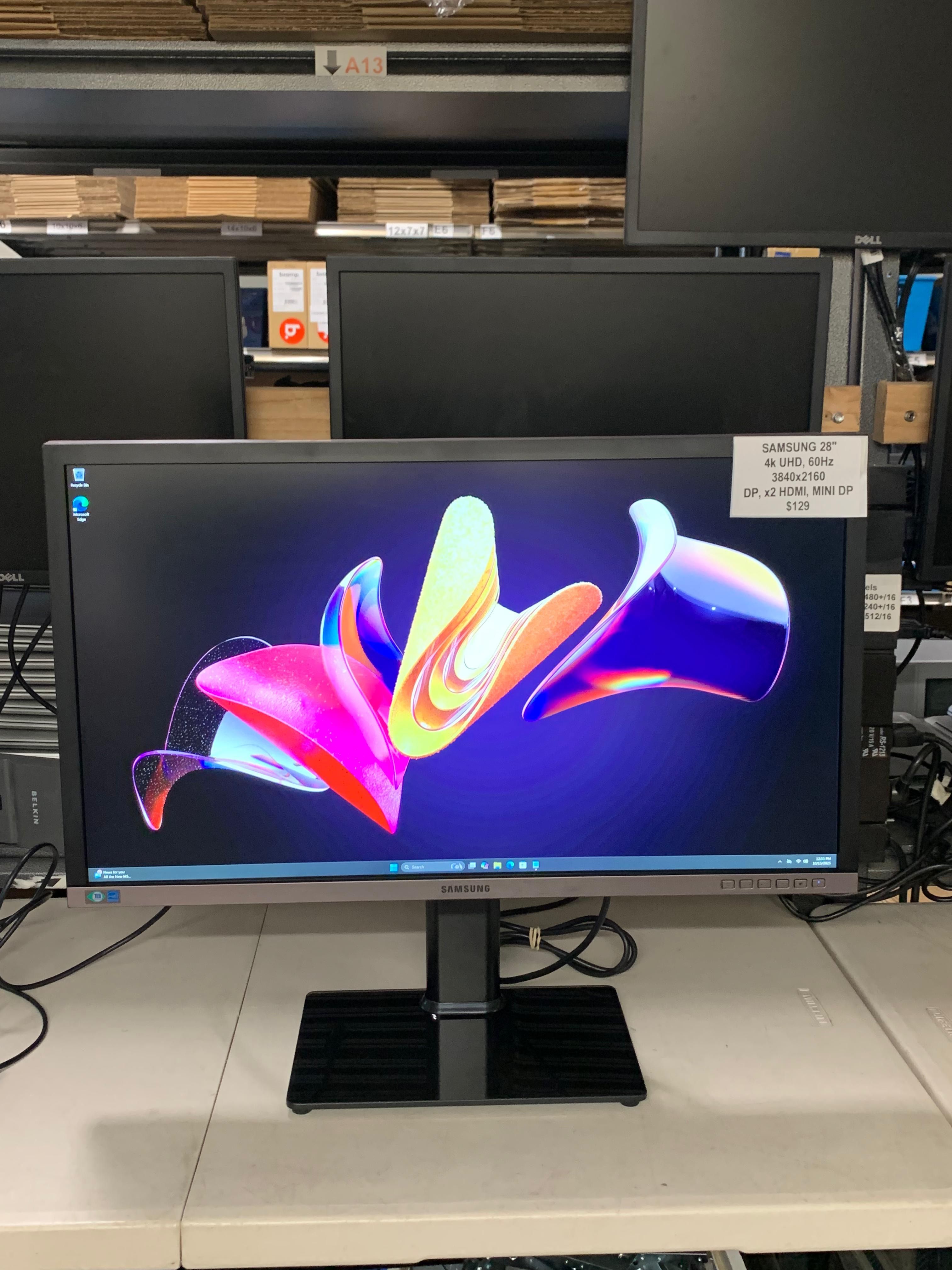 Samsung 28" 4K UHD Monitor 3840x2160 60Hz DP MiniDP 2xHDMI