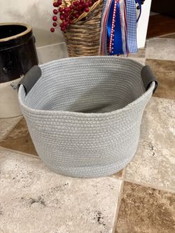 woven cotton rope storage basket
