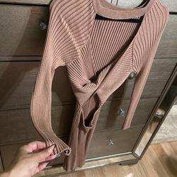 Faahionnova Sweater Dress Mocha Xl 