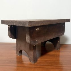 Small Antique Primitive Wooden Stool Cricket Bench