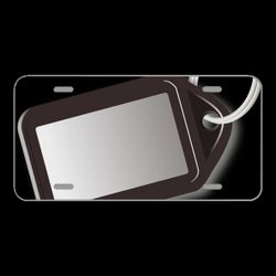 License Plate Novelty Car Front Key Ring Key Tag Label Plain Black