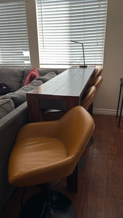 Bar top and chairs