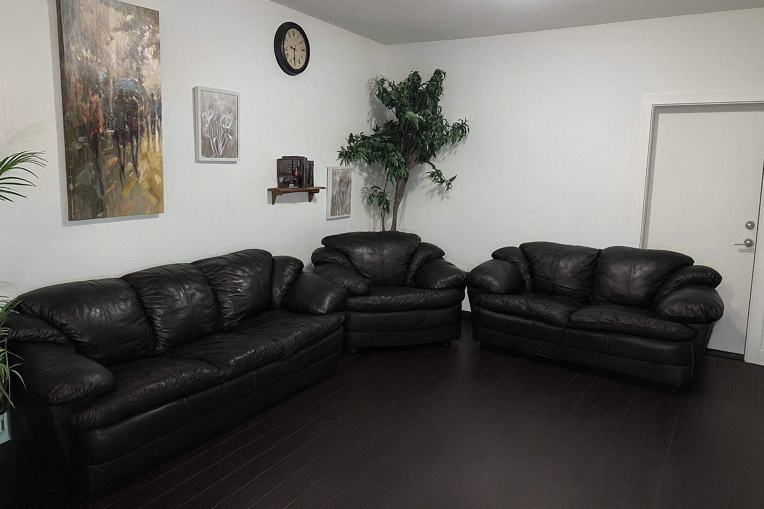 Real Black Leather Sofa & Loveseat set