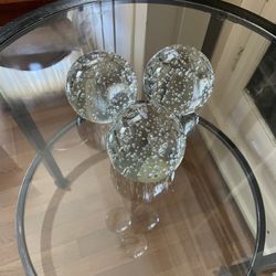 Ikea Clear Glass Ball Sphere Bubble Paperweight 3.5"