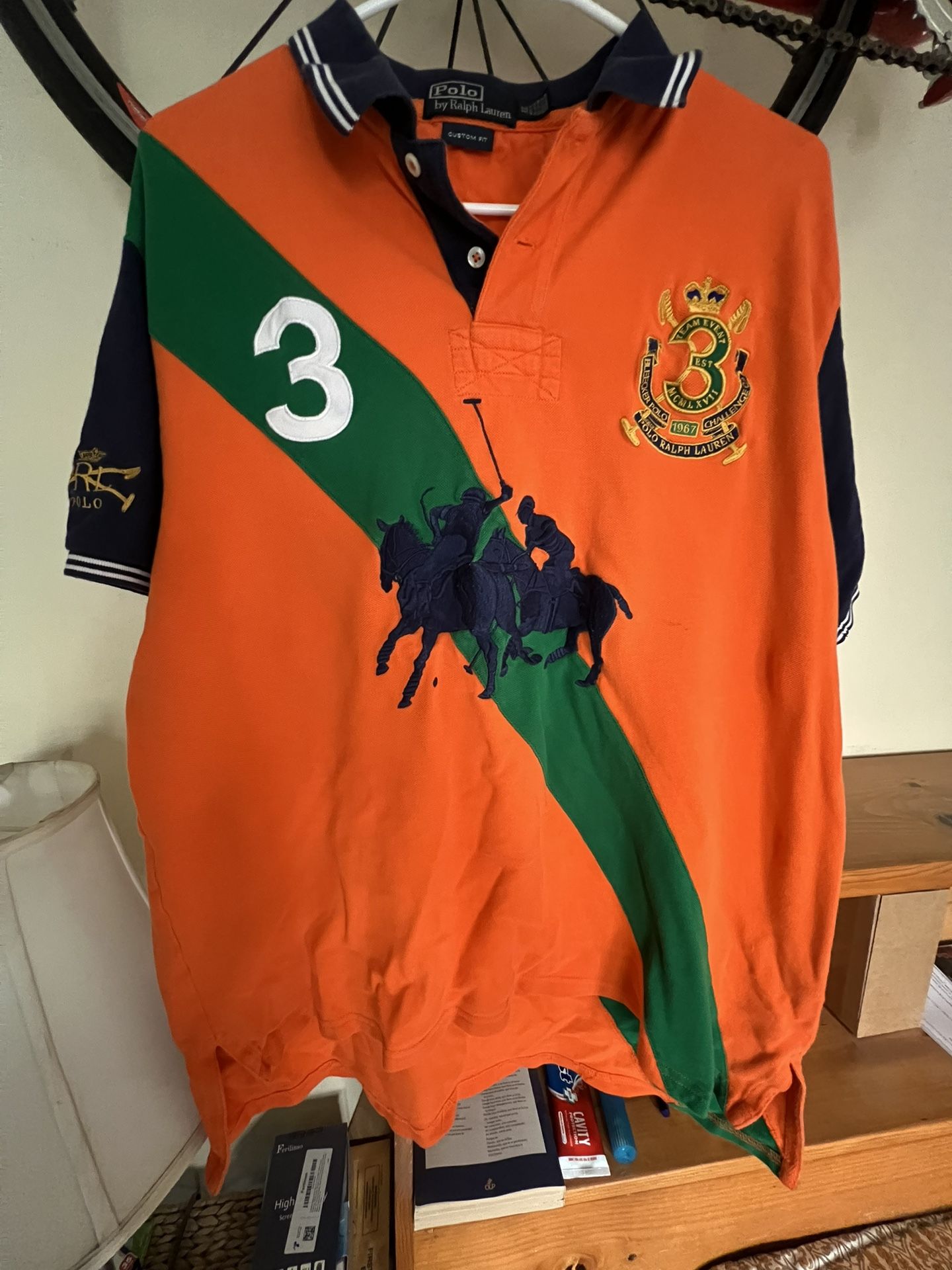 Polo Ralph Lauren Men's XL Orange Bleecker Polo Shirt Embroidered Crest Rugby