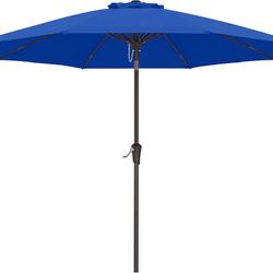 ABCCANOPY 11FT Patio Umbrella Outdoor 8 Ribs Table Umbrella(Blue) Fade & UV Resistant Fabric,8 Fiberglass Ribs,Smooth Crank System,Wind Resistance,Gre