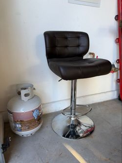Black Faux Leather Adjustable Bar Stool
