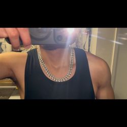 12mm CUBAN Chain Silver .925  22inch