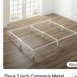 Full Compack  Metal White Bed Frame Seal Box Only $75