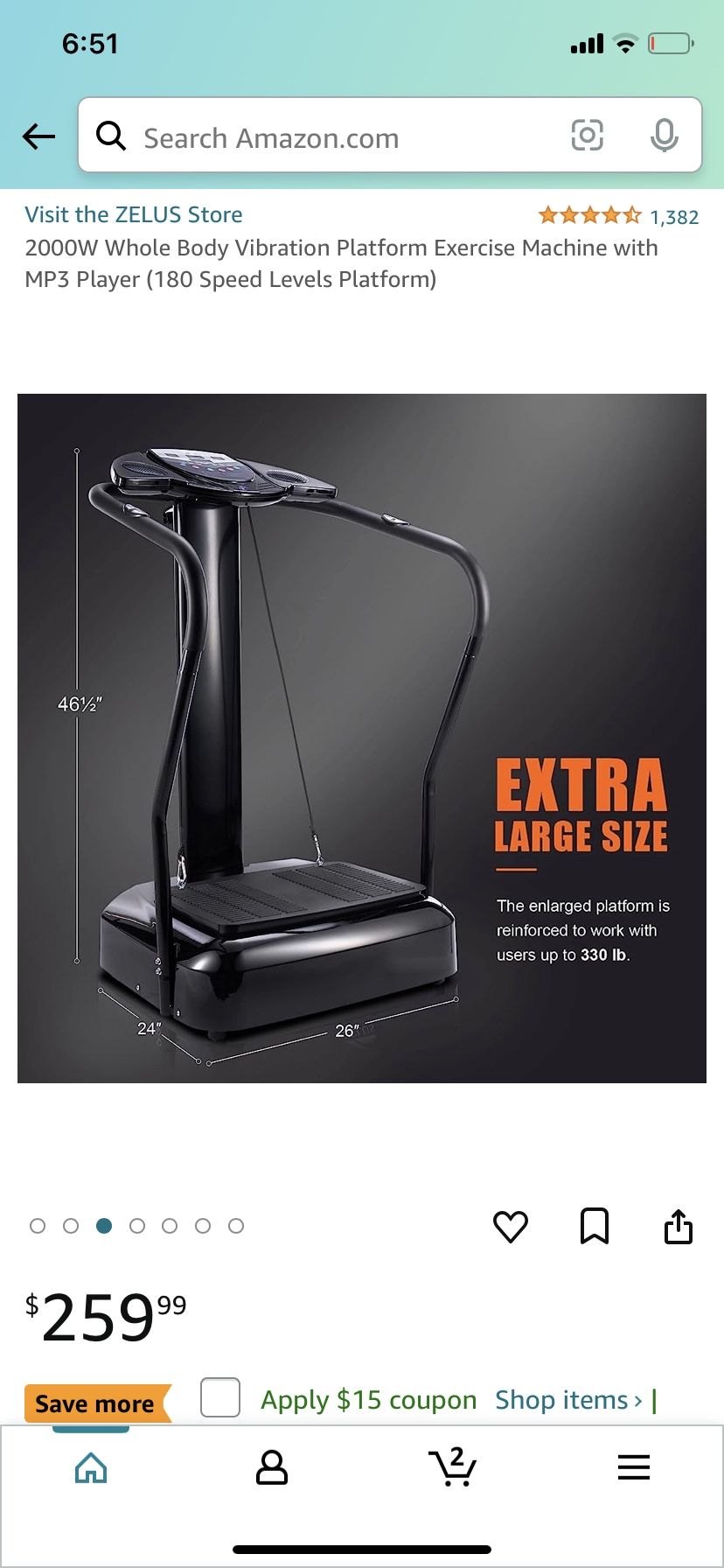 Pinty Whole Body Vibration Platform 2000W Exercise Machine with MP3