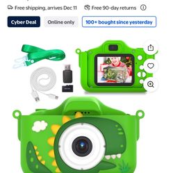 ALLJOY Kids Camera with 32GB SD Card 1080P 20MP Dinosaur Toddler Kid Camera Birthday Gifts for Girls Boys 3-12