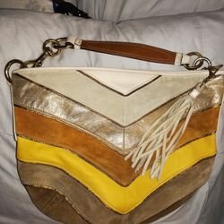 Coach Limited Edition Chevron Leather/Suede Purse.