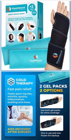 Envoltura de bolsa de hielo para muñeca, terapia de frío para alivio instantáneo del dolor y tratamiento del túnel carpiano, tendinitis, lesiones, hin