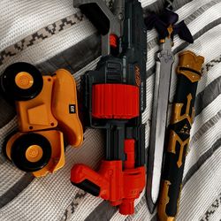Boy Toys Nerf Gun And Sword And Push Car Rattles 