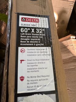 Delta Classic 500 60x32 Left Drain Shower Base
