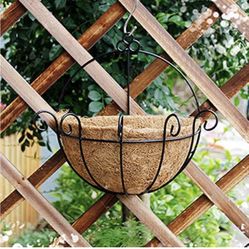 2 Pack Wall Hanging Plant Basket Metal Basket Coco Liner