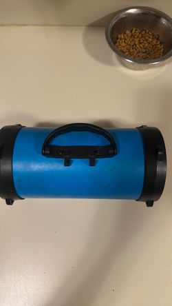 Blue Portable Bluetooth Barrel Speaker