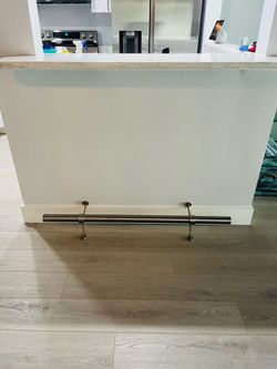 48 inch satin, nickel foot bar rail