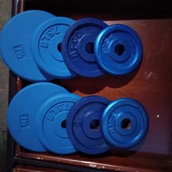 Steel Plate Weights 45 Pounds Total ,Weight Bar Exercise Equipment 