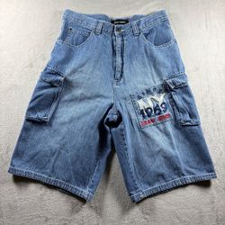 Vintage Sean John Denim Shorts Men’s 30 Boy’s 18 Blue Baggy Jorts Y2K Hip Hop#9F