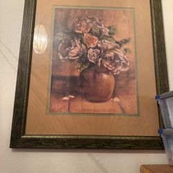 Large Framed Picture Vintage 