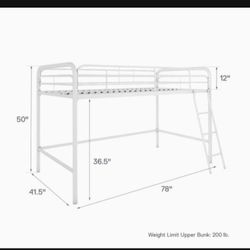 Grey Loft Bed Frame