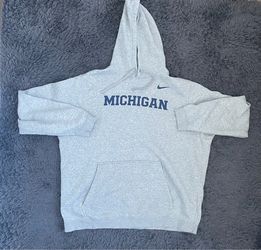 Men Size XXL Nike University of Michigan Hoodie Sweatshirt Gray 2XL